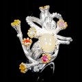 Artistic ring opal amethyst garnet size 15