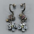 Artistic earrings topaz opals peridot garnet 3
