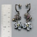 Artistic earrings topaz opals peridot garnet 3