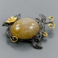 Artistic rutile in quartz brooch tourmaline  45ct