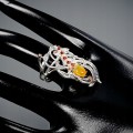 Artistic opal ring  garnet size 14.5 silver