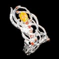 Artistic opal ring  garnet size 14.5 silver