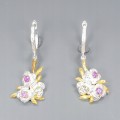 Artistic natural amethyst topaz earrings 3