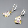 Artistic natural amethyst topaz earrings 3
