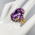 Artistic amethyst ring 26x13 35ct IF size 18.5