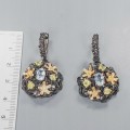 Artistic earrings natural peridot topaz blue 3