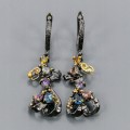 Artistic london topaz amethyst earrings 925 3