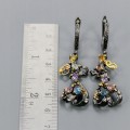 Artistic london topaz amethyst earrings 925 3