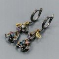 Artistic london topaz amethyst earrings 925 3