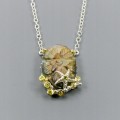Artystyczny naszyjnik labradoryt 30ct oliwiny 925