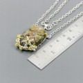 Artystyczny naszyjnik labradoryt 30ct oliwiny 925