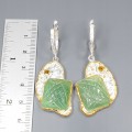 Artistic aventurine tourmaline 925 earrings 3
