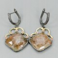 Artistic natural garnet sapphires earrings 1