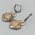 Artistic natural garnet sapphires earrings 1
