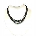 Silver necklace 925 black spinels tourmaline