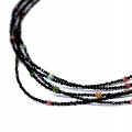 Silver necklace 925 black spinels tourmaline