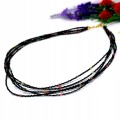 Silver necklace 925 black spinels tourmaline