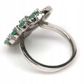 Ring  silver emeralds  cubic zirconia, size 11 925