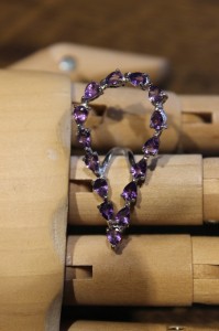 Srebrny pierścionek ametysty r 12 naturalne 925