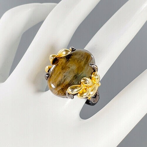 Artystyczny pierścionek naturalny labradoryt r 18