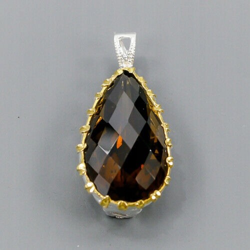 Artystyczny wisiorek naturalny cytryn Madeira 30ct