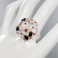 Artystyczny pierścionek granaty spinele 15.5 kwiat