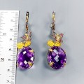 Kolczyki ametysty turmaliny 52ct 4 certyfikat