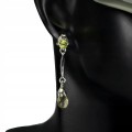 Natural silver olivine lemon quartz earrings 1