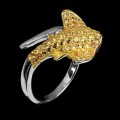 Silver ring Sapphires Songea size 13 stingray