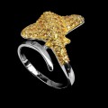 Silver ring Sapphires Songea size 13 stingray