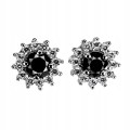 Natural black diamond earrings 0.65ct silver 1