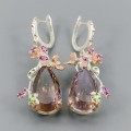 Artystyczne kolczyki 33.00ct ametryny certyfikat