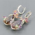 Artystyczne kolczyki 33.00ct ametryny certyfikat