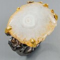 Artystyczny pierścionek naturalny druzy kwarc r 14