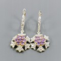 Artistic natural amethyst earrings beautiful 4