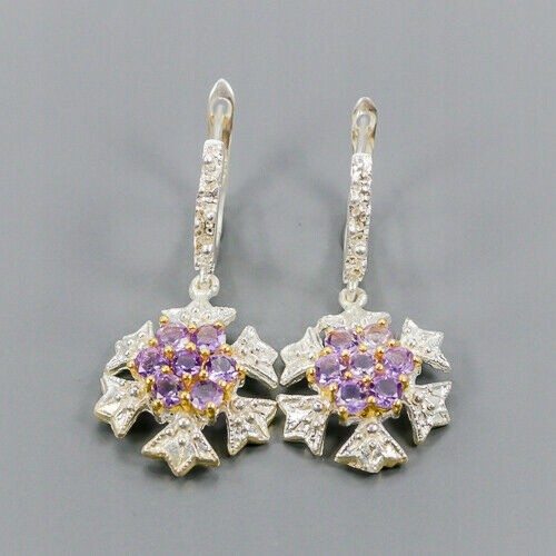 Artistic natural amethyst earrings beautiful 4