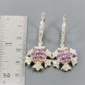 Artistic natural amethyst earrings beautiful 4