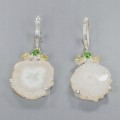 Artistic earrings druzy quartz peridot diopside 4