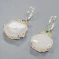 Artistic earrings druzy quartz peridot diopside 4