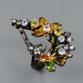 Artistic ring tourmaline topaz size 16.5 peridot