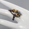 Artistic ring tourmaline topaz size 16.5 peridot