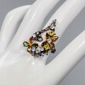 Artistic ring tourmaline topaz size 16.5 peridot