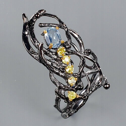 Artistic ring natural peridot topaz size 13