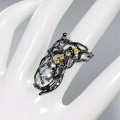 Artistic ring natural peridot topaz size 13