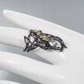 Artistic ring natural peridot topaz size 13