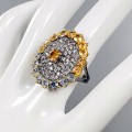 Artystyczny pierścionek topazy cytryny r 16.5 925
