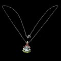 Naszyjnik srebrny sky blue topaz granaty diopsydy