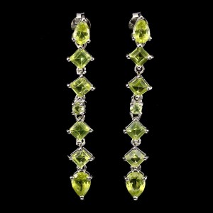 Kolczyki srebrne naturalne oliwiny 925 delikatne 4