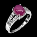 Pierścionek naturalny rubin srebro 925 r 16 5