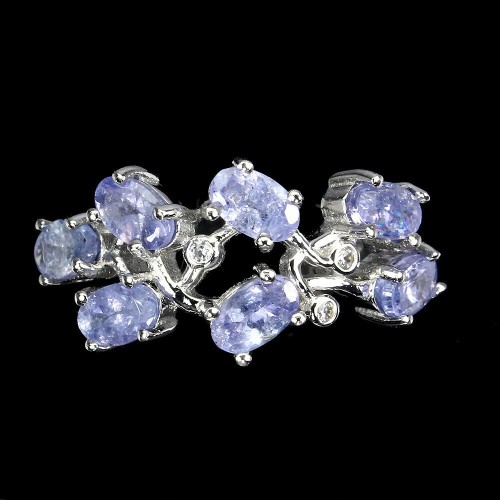 925 silver ring, natural tanzanites size 12 2